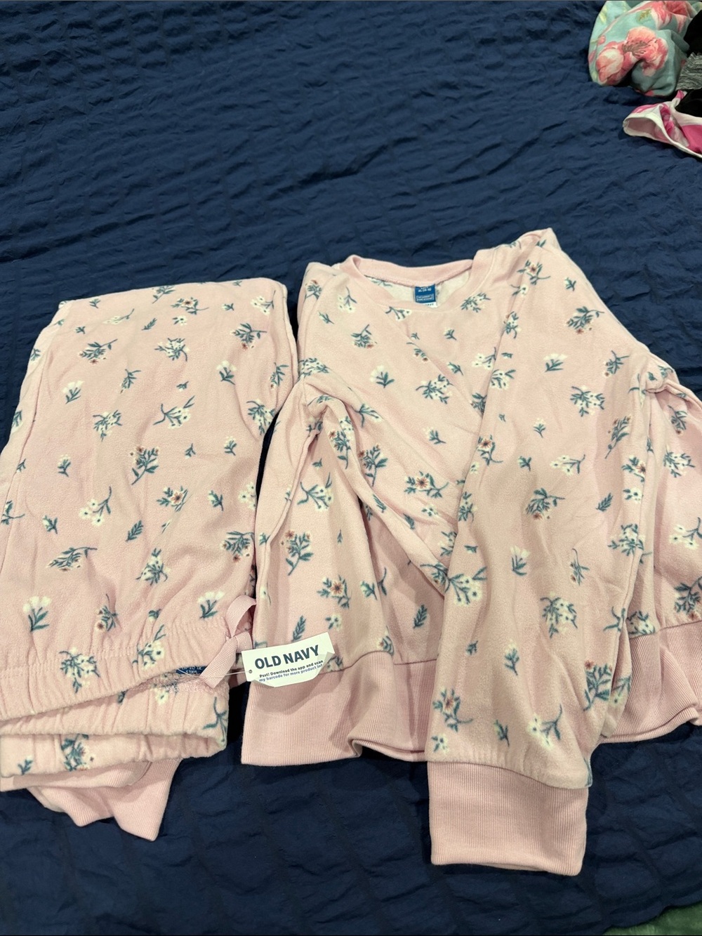 Old Navy Light Pink Floral Kids Pajama Set
